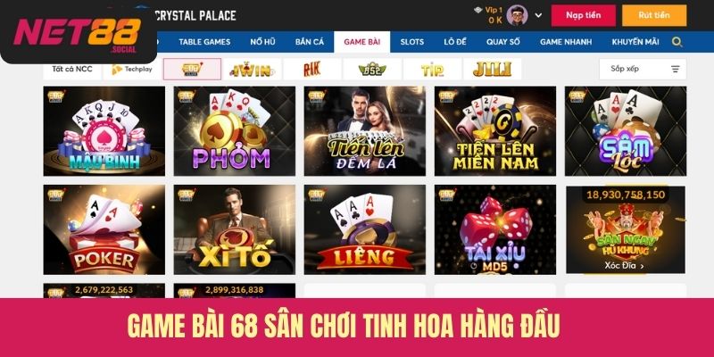 Game bài 68 sân chơi tinh hoa hàng đầu