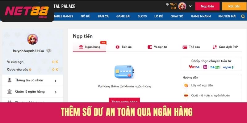 Thêm số dư an toàn qua ngân hàng